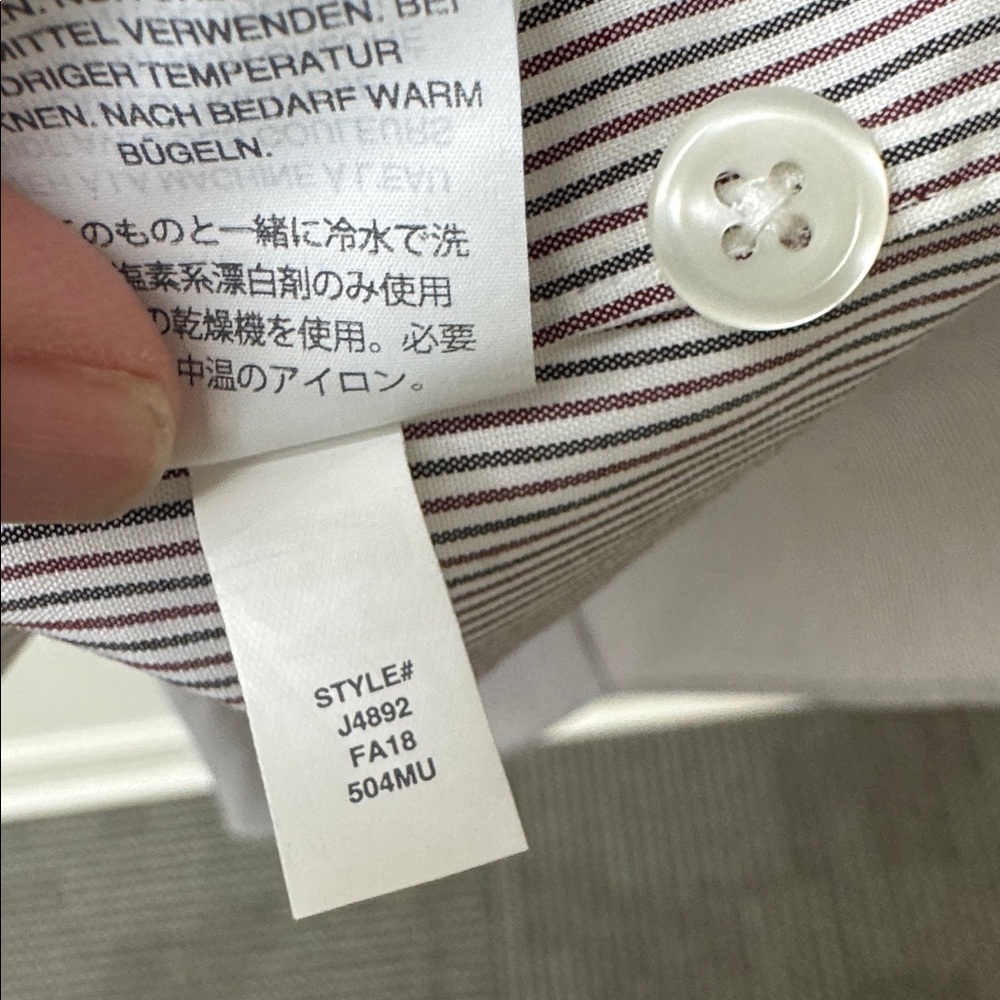 J. Crew Ludlow Micro Stripe Dress Shirt, size 16/34 - Picture 4 of 5
